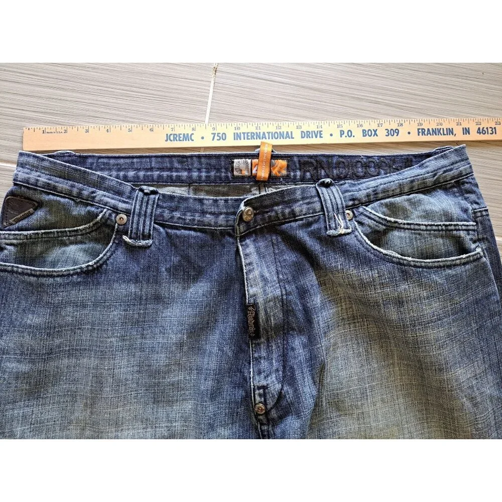 Vtg 90's Akademiks Denim Jeans Rhinestone Embellished Pockets Baggy Men's 44 - Picture 11 of 15